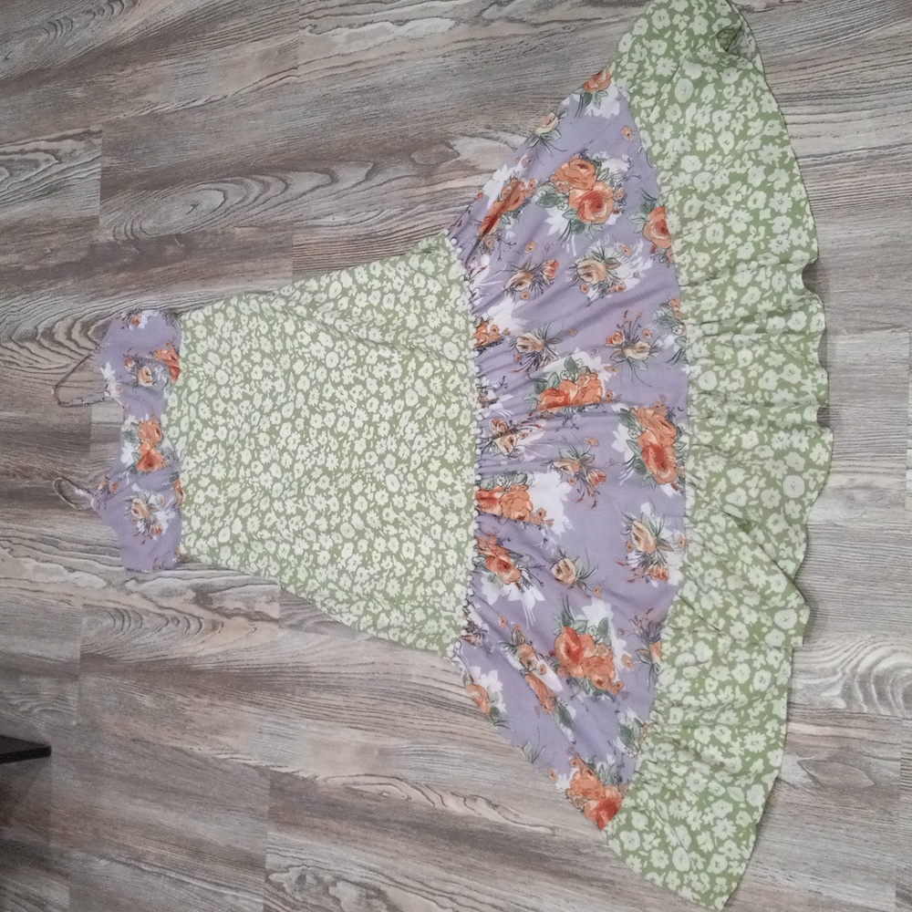 MELLODAY Two Tone Floral Print Women's Empire Waist Midi Dress Size S - Picture 8 of 15